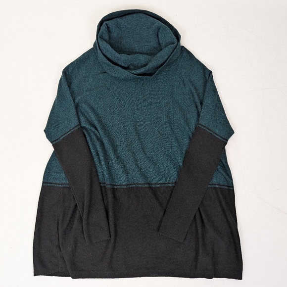 Smartwool Merino Wool Poncho Long Sleeve Turtleneck Sweater Edgewood - Picture 6 of 9